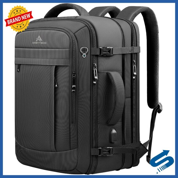Expandable Travel Laptop Backpack Water Resistant Carry On Business Daypack